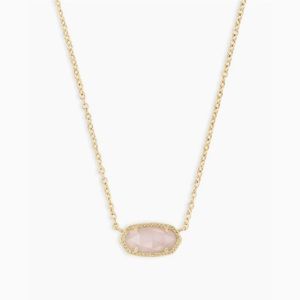 Kendra Scott Elisa Pendant Necklace In Rose Quartz